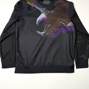 Guess Black and Purple Eagle Graphic Men's Sweater Size XL
